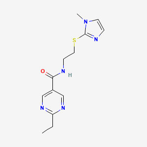 molecular formula C13H17N5OS B5512642 2-ethyl-N-{2-[(1-methyl-1H-imidazol-2-yl)thio]ethyl}-5-pyrimidinecarboxamide 