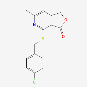 molecular formula C15H12ClNO2S B5512679 4-{[(4-CHLOROPHENYL)METHYL]SULFANYL}-6-METHYL-1H,3H-FURO[3,4-C]PYRIDIN-3-ONE 
