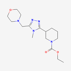molecular formula C16H27N5O3 B5512713 ethyl 3-[4-methyl-5-(morpholin-4-ylmethyl)-4H-1,2,4-triazol-3-yl]piperidine-1-carboxylate 