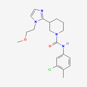 molecular formula C19H25ClN4O2 B5512717 N-(3-chloro-4-methylphenyl)-3-[1-(2-methoxyethyl)-1H-imidazol-2-yl]-1-piperidinecarboxamide 