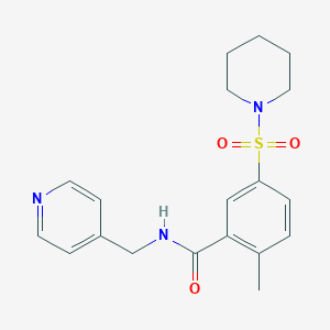 molecular formula C19H23N3O3S B5512736 2-methyl-5-(1-piperidinylsulfonyl)-N-(4-pyridinylmethyl)benzamide 