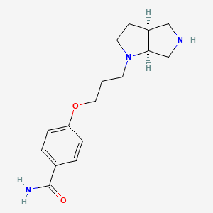 molecular formula C16H23N3O2 B5512745 4-[3-[(3aS,6aS)-3,3a,4,5,6,6a-hexahydro-2H-pyrrolo[2,3-c]pyrrol-1-yl]propoxy]benzamide 