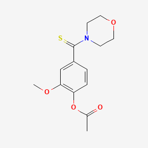 molecular formula C14H17NO4S B5512767 2-METHOXY-4-(MORPHOLINE-4-CARBOTHIOYL)PHENYL ACETATE 