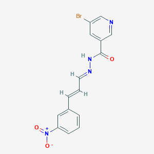 molecular formula C15H11BrN4O3 B5512787 5-bromo-N'-[(1E,2E)-3-(3-nitrophenyl)prop-2-en-1-ylidene]pyridine-3-carbohydrazide 