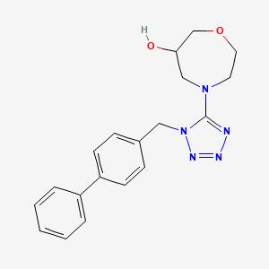 molecular formula C19H21N5O2 B5512792 4-[1-(biphenyl-4-ylmethyl)-1H-tetrazol-5-yl]-1,4-oxazepan-6-ol 