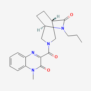 molecular formula C20H24N4O3 B5512805 1-methyl-3-{[(1S*,5R*)-7-oxo-6-propyl-3,6-diazabicyclo[3.2.2]non-3-yl]carbonyl}-2(1H)-quinoxalinone 