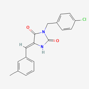 molecular formula C18H15ClN2O2 B5512905 (5Z)-3-[(4-chlorophenyl)methyl]-5-[(3-methylphenyl)methylidene]imidazolidine-2,4-dione 