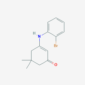 molecular formula C14H16BrNO B5512923 3-[(2-Bromophenyl)amino]-5,5-dimethylcyclohex-2-en-1-one 