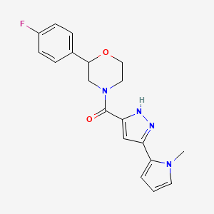 molecular formula C19H19FN4O2 B5512953 [2-(4-fluorophenyl)morpholin-4-yl]-[3-(1-methylpyrrol-2-yl)-1H-pyrazol-5-yl]methanone 