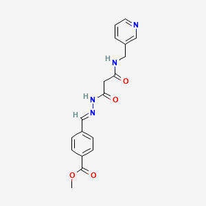 molecular formula C18H18N4O4 B5512975 methyl 4-[(E)-[[3-oxo-3-(pyridin-3-ylmethylamino)propanoyl]hydrazinylidene]methyl]benzoate 