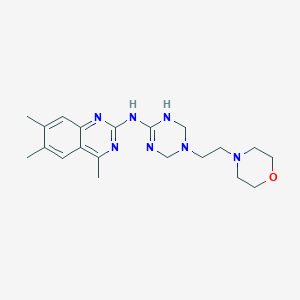 molecular formula C20H29N7O B5513004 4,6,7-trimethyl-N-{5-[2-(morpholin-4-yl)ethyl]-1,4,5,6-tetrahydro-1,3,5-triazin-2-yl}quinazolin-2-amine 