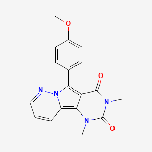 molecular formula C18H16N4O3 B5513046 8-(4-methoxyphenyl)-3,5-dimethyl-3,5,9,10-tetrazatricyclo[7.4.0.02,7]trideca-1,7,10,12-tetraene-4,6-dione 