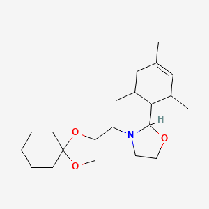 molecular formula C21H35NO3 B5513058 3-(1,4-Dioxaspiro[4.5]decan-3-ylmethyl)-2-(2,4,6-trimethylcyclohex-3-en-1-yl)-1,3-oxazolidine 