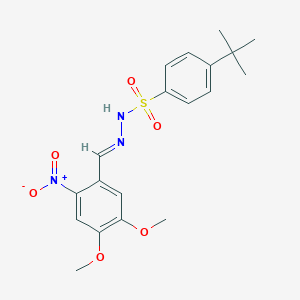 molecular formula C19H23N3O6S B5513092 4-tert-butyl-N-[(E)-(4,5-dimethoxy-2-nitrophenyl)methylideneamino]benzenesulfonamide 