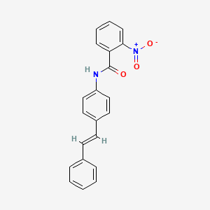 molecular formula C21H16N2O3 B5513117 2-Nitro-N-{4-[(E)-2-phenyl-1-ethenyl]phenyl}benzamide 