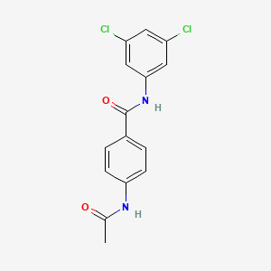 molecular formula C15H12Cl2N2O2 B5513143 N-(3,5-DICHLOROPHENYL)-4-ACETAMIDOBENZAMIDE 