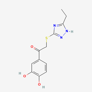 molecular formula C12H13N3O3S B5513162 1-(3,4-dihydroxyphenyl)-2-[(5-ethyl-4H-1,2,4-triazol-3-yl)sulfanyl]ethan-1-one 