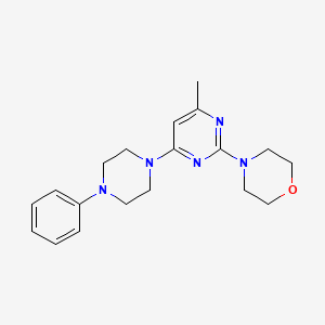 molecular formula C19H25N5O B5513168 4-[4-methyl-6-(4-phenyl-1-piperazinyl)-2-pyrimidinyl]morpholine 