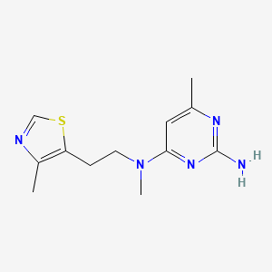 molecular formula C12H17N5S B5513207 4-N,6-dimethyl-4-N-[2-(4-methyl-1,3-thiazol-5-yl)ethyl]pyrimidine-2,4-diamine 
