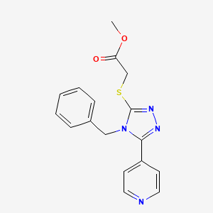 molecular formula C17H16N4O2S B5513222 methyl {[4-benzyl-5-(4-pyridinyl)-4H-1,2,4-triazol-3-yl]thio}acetate 
