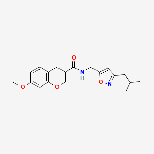 molecular formula C19H24N2O4 B5513228 N-[(3-isobutylisoxazol-5-yl)methyl]-7-methoxychromane-3-carboxamide 