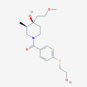 molecular formula C18H27NO4S B5513236 [4-(2-hydroxyethylsulfanyl)phenyl]-[(3R,4R)-4-hydroxy-4-(2-methoxyethyl)-3-methylpiperidin-1-yl]methanone 