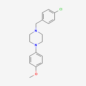 molecular formula C18H21ClN2O B5513266 1-[(4-chlorophenyl)methyl]-4-(4-methoxyphenyl)piperazine 
