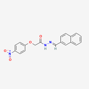 molecular formula C19H15N3O4 B5513303 N-[(E)-naphthalen-2-ylmethylideneamino]-2-(4-nitrophenoxy)acetamide 
