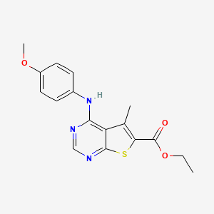 molecular formula C17H17N3O3S B5513445 ethyl 4-[(4-methoxyphenyl)amino]-5-methylthieno[2,3-d]pyrimidine-6-carboxylate 