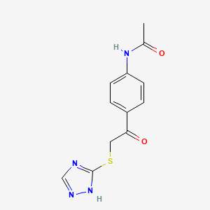 molecular formula C12H12N4O2S B5513452 N-{4-[2-(4H-1,2,4-TRIAZOL-3-YLSULFANYL)ACETYL]PHENYL}ACETAMIDE 