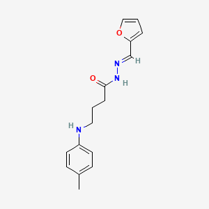 molecular formula C16H19N3O2 B5513460 N-[(E)-furan-2-ylmethylideneamino]-4-(4-methylanilino)butanamide 