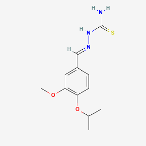 molecular formula C12H17N3O2S B5513488 (2E)-2-[3-methoxy-4-(propan-2-yloxy)benzylidene]hydrazinecarbothioamide CAS No. 6292-78-0