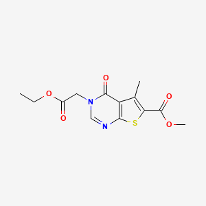 molecular formula C13H14N2O5S B5513536 Methyl 3-(2-ethoxy-2-oxoethyl)-5-methyl-4-oxothieno[2,3-d]pyrimidine-6-carboxylate 