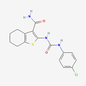 molecular formula C16H16ClN3O2S B5513545 2-{[(4-CHLOROANILINO)CARBONYL]AMINO}-4,5,6,7-TETRAHYDRO-1-BENZOTHIOPHENE-3-CARBOXAMIDE 