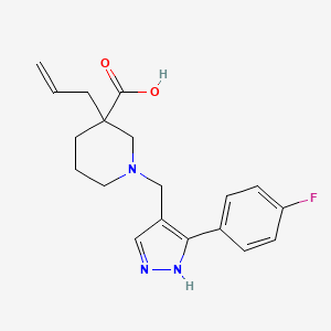 molecular formula C19H22FN3O2 B5513600 1-[[5-(4-fluorophenyl)-1H-pyrazol-4-yl]methyl]-3-prop-2-enylpiperidine-3-carboxylic acid 