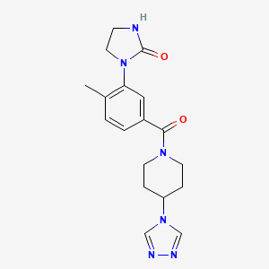 molecular formula C18H22N6O2 B5513645 1-(2-methyl-5-{[4-(4H-1,2,4-triazol-4-yl)-1-piperidinyl]carbonyl}phenyl)-2-imidazolidinone 