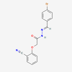 molecular formula C16H12BrN3O2 B5513675 N'-[(E)-(4-bromophenyl)methylidene]-2-(2-cyanophenoxy)acetohydrazide 