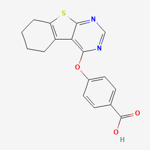 molecular formula C17H14N2O3S B5513694 4-(5,6,7,8-Tetrahydro-[1]benzothiolo[2,3-d]pyrimidin-4-yloxy)benzoic acid 