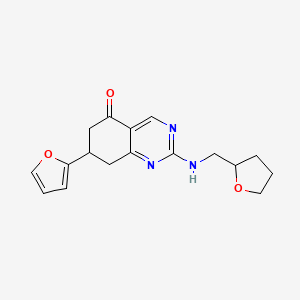 molecular formula C17H19N3O3 B5513737 7-(2-Furyl)-2-[(oxolan-2-ylmethyl)amino]-6,7,8-trihydroquinazolin-5-one 