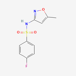 molecular formula C10H9FN2O3S B5513759 4-fluoro-N-(5-methyl-1,2-oxazol-3-yl)benzenesulfonamide 