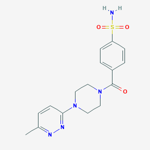molecular formula C16H19N5O3S B5513824 4-{[4-(6-methyl-3-pyridazinyl)-1-piperazinyl]carbonyl}benzenesulfonamide 