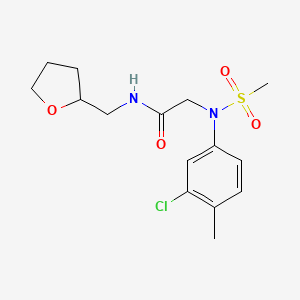 molecular formula C15H21ClN2O4S B5513835 N~2~-(3-chloro-4-methylphenyl)-N~2~-(methylsulfonyl)-N~1~-(tetrahydro-2-furanylmethyl)glycinamide 