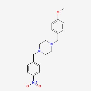 molecular formula C19H23N3O3 B5513843 1-[(4-methoxyphenyl)methyl]-4-[(4-nitrophenyl)methyl]piperazine 