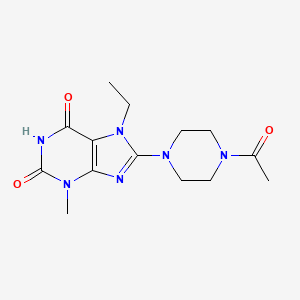 molecular formula C14H20N6O3 B5513884 8-(4-Acetylpiperazin-1-yl)-7-ethyl-3-methylpurine-2,6-dione 