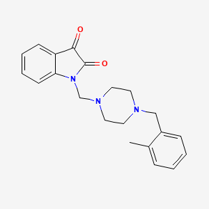 molecular formula C21H23N3O2 B5513944 1-{[4-(2-METHYLBENZYL)PIPERAZINO]METHYL}-1H-INDOLE-2,3-DIONE 
