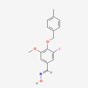 molecular formula C16H16INO3 B5513964 (NE)-N-[[3-iodo-5-methoxy-4-[(4-methylphenyl)methoxy]phenyl]methylidene]hydroxylamine 