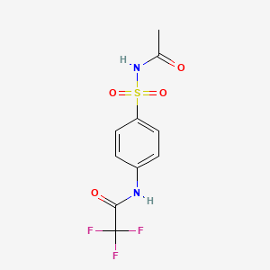 molecular formula C10H9F3N2O4S B5514229 N-[4-(acetylsulfamoyl)phenyl]-2,2,2-trifluoroacetamide 