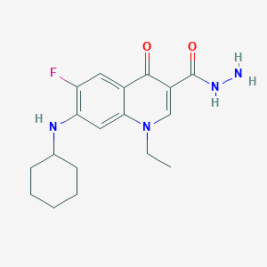 molecular formula C18H23FN4O2 B5514238 7-(cyclohexylamino)-1-ethyl-6-fluoro-4-oxo-1,4-dihydroquinoline-3-carbohydrazide 