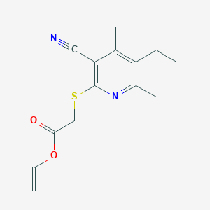 molecular formula C14H16N2O2S B5514318 ETHENYL 2-[(3-CYANO-5-ETHYL-4,6-DIMETHYLPYRIDIN-2-YL)SULFANYL]ACETATE 