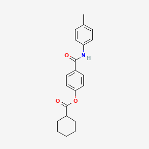 molecular formula C21H23NO3 B5514341 [4-[(4-Methylphenyl)carbamoyl]phenyl] cyclohexanecarboxylate 